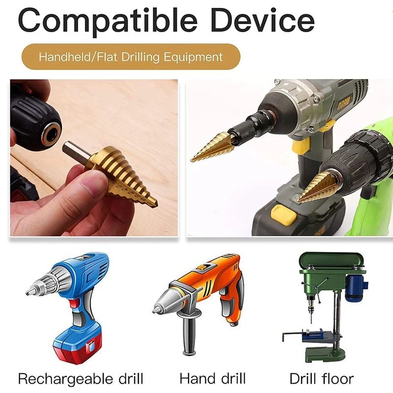 Набор ступенчатых сверл из титана HSS Unibit от 1/8 до 1-3/8 дюймов ступенчатые сверла и