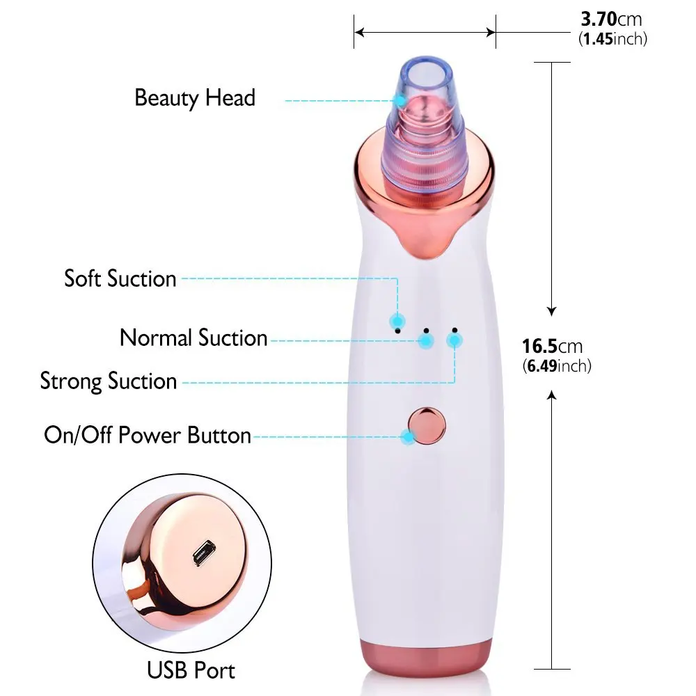 

Skin Care Pore Vacuum Blackhead Remover Acne Pimple Removal Vacuum Suction Tool Face Clean Facial Diamond Dermabrasion Machine