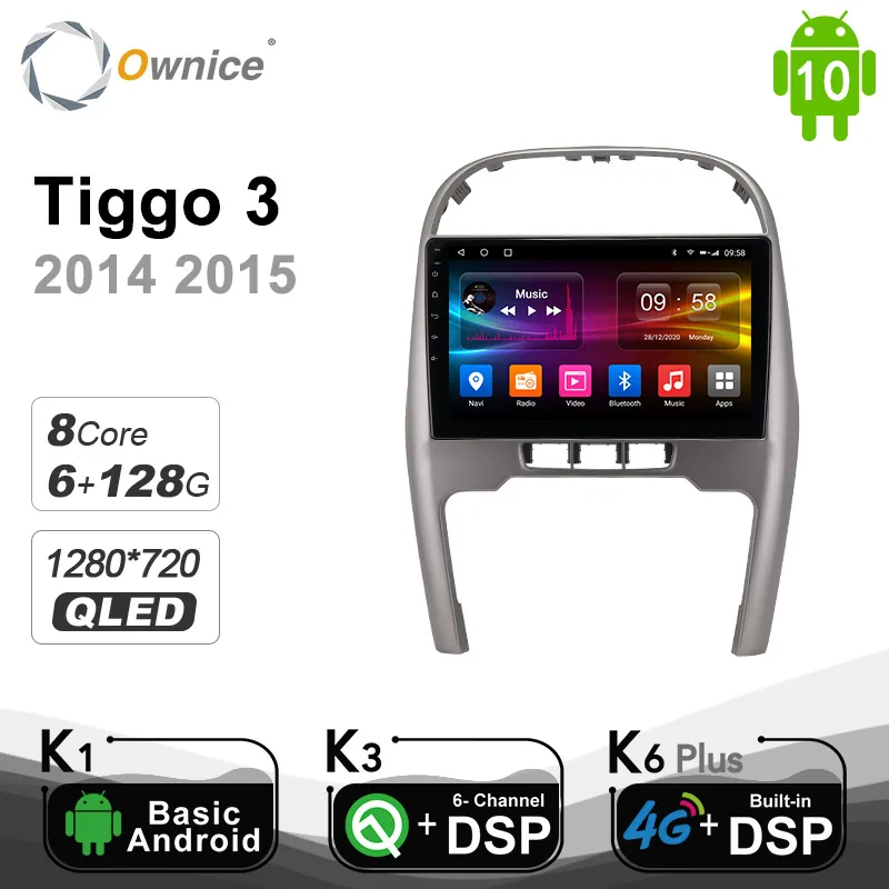 Carplay PX6 DSP Android 10 0 Автомобильный мультимедийный видеоплеер для Chery Tiggo 3 2009-2013 1280*720