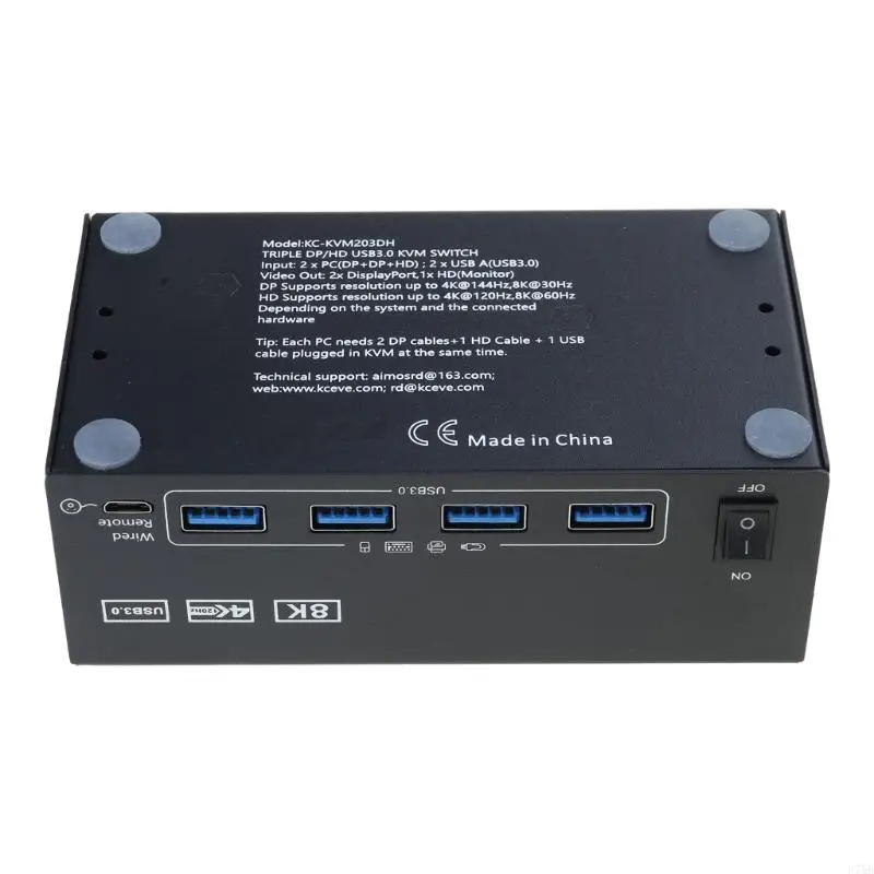 U75B Triples Monitors KVM Switcher 2Displayport HDTV USB3.0 для двойного ПК 3 -экраны
