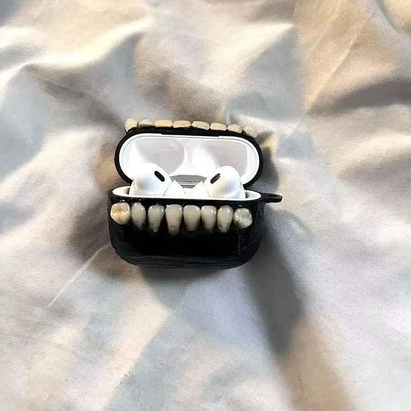 Фото Airpods 1/2 модный универсальный 4 3 2 1 Pro 3 Pro 2 Pro стерео рюкзак с акулой Bluetooth защитный чехол для наушников №3