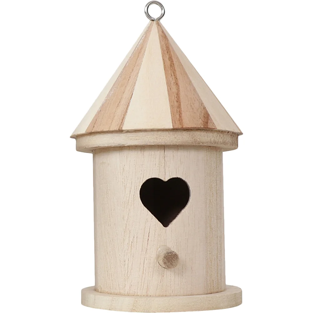 

Bird Feeder House Wood Wooden Tube Box Garden Birds Pet Birdhouses Diy Hanging Finch Feeding Nesting Bluebird Outdoor Home Decor