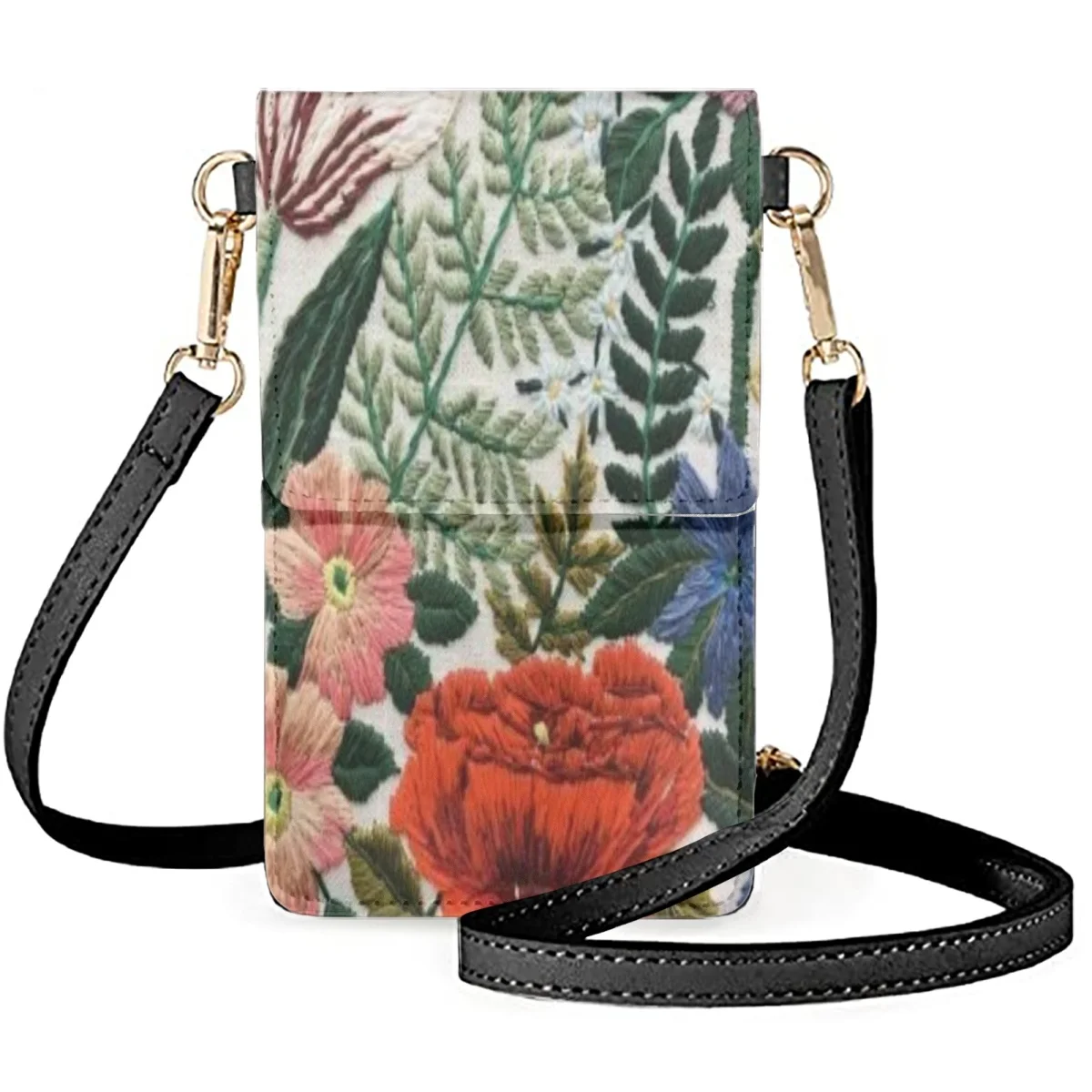 

FORUDESIGNS, традиционная модная дизайнерская дамская сумочка для сотового телефона с вышивкой, сумочка унисекс с буквенным цветочным принтом, женская сумочка для макияжа