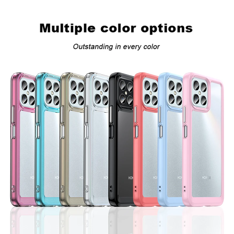 

For Honor X8 Case Luxury Silicone Clear Bumper TPU Shell Transparent Shockproof Case Honor X8 For Honor X8 X30I X30 Cover