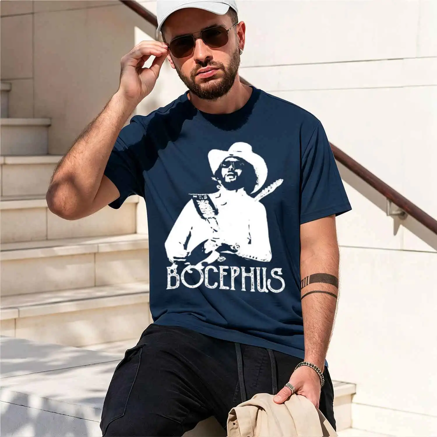 Фото Винтажная футболка Retro Bocephus Vintage Hank Jr Distred Williams Funny ian, уличная одежда с принтом, новая модель 2026 года, с коротким рукавом и круглым вырезом №5