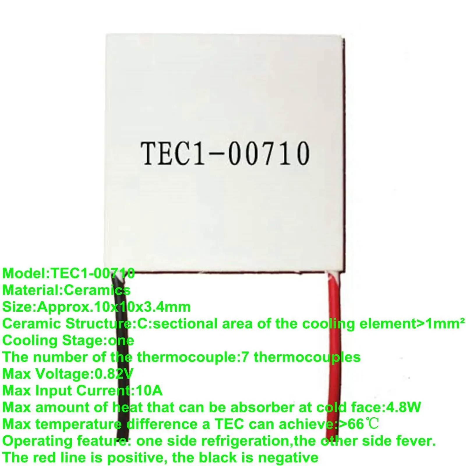 

Керамический Термоэлектрический охладитель Пельтье, 10x10, 15x15, 20x20 мм