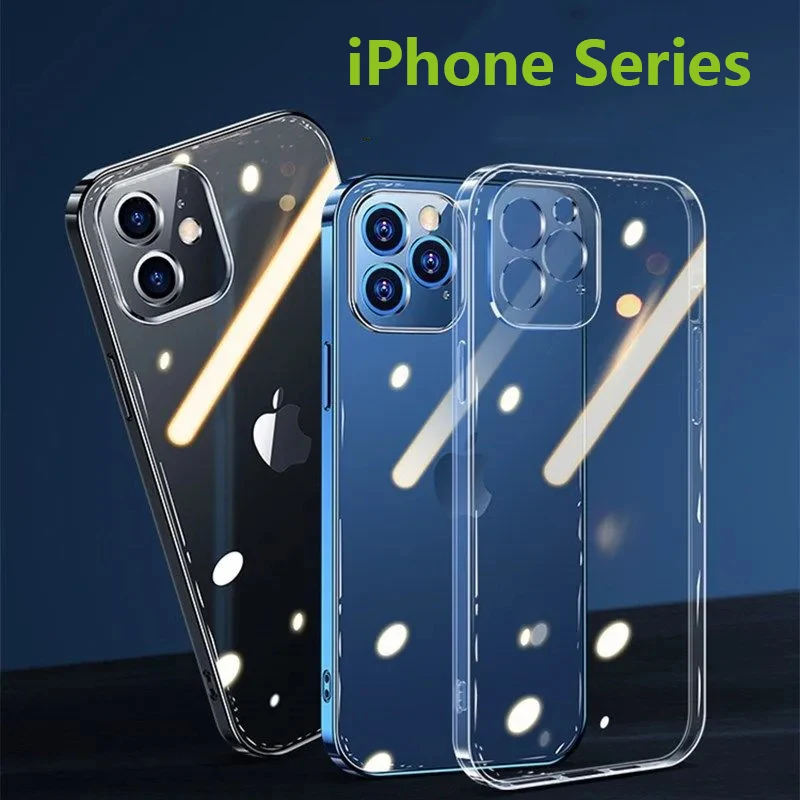 

TPU Clear Phone Case for iPhone 11 12 13 Pro Max Case Silicone Soft Cover for iPhone 13 X XS Max XR 8 7 6s Plus 5 SE Back Cover