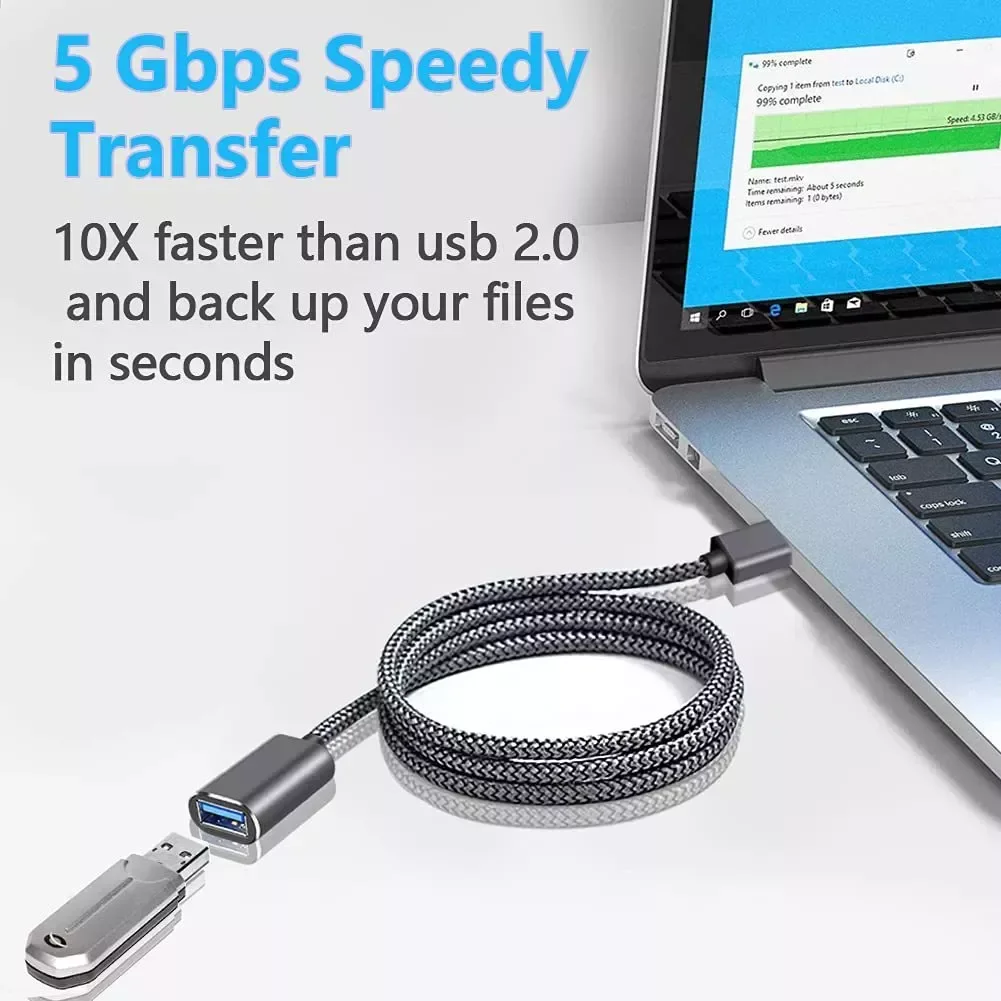 

Кабель-удлинитель USB 3,0 в нейлоновой оплётке