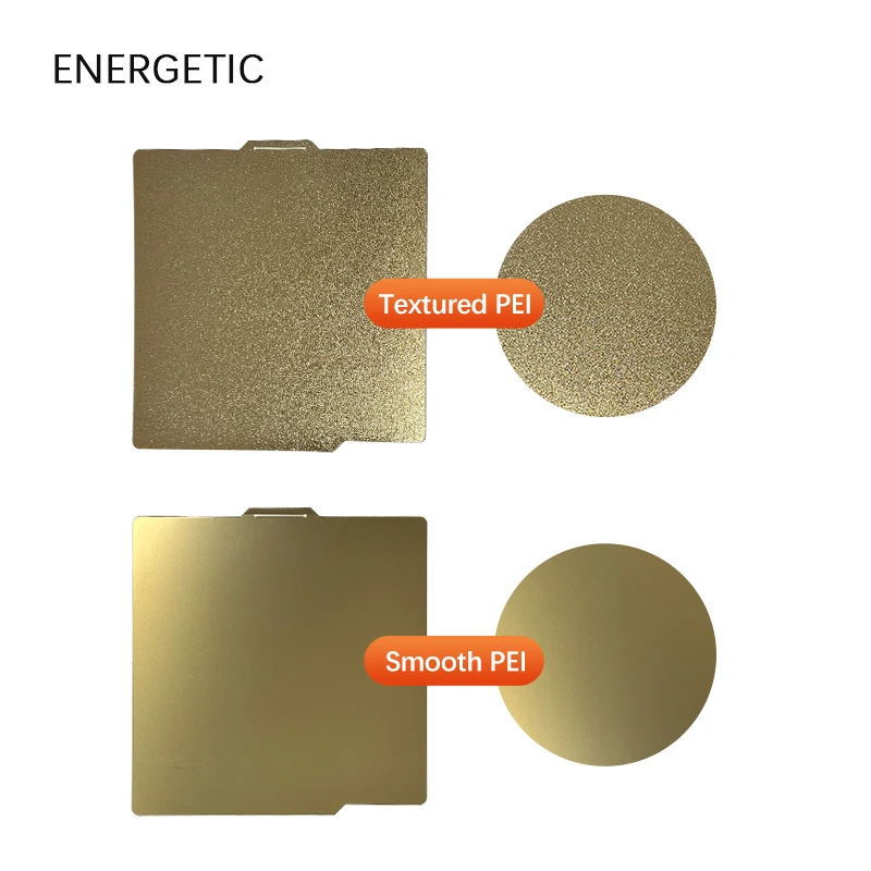 ENERGETIC PEI Sheet 257x257mm For Bambu Lab x1 Build Plate Double Side Textured/Smooth PEI Magnetic Spring Steel Sheet loading=lazy