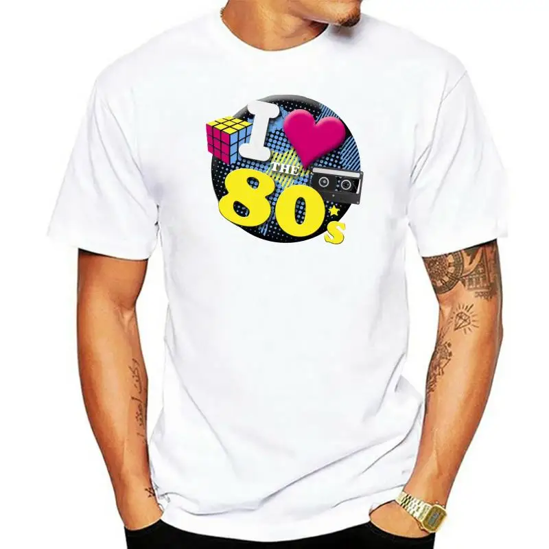 

Футболка I love 80-е, новинка, хипстерская ретро-футболка унисекс в стиле 60-х и 90-х годов rubikonter