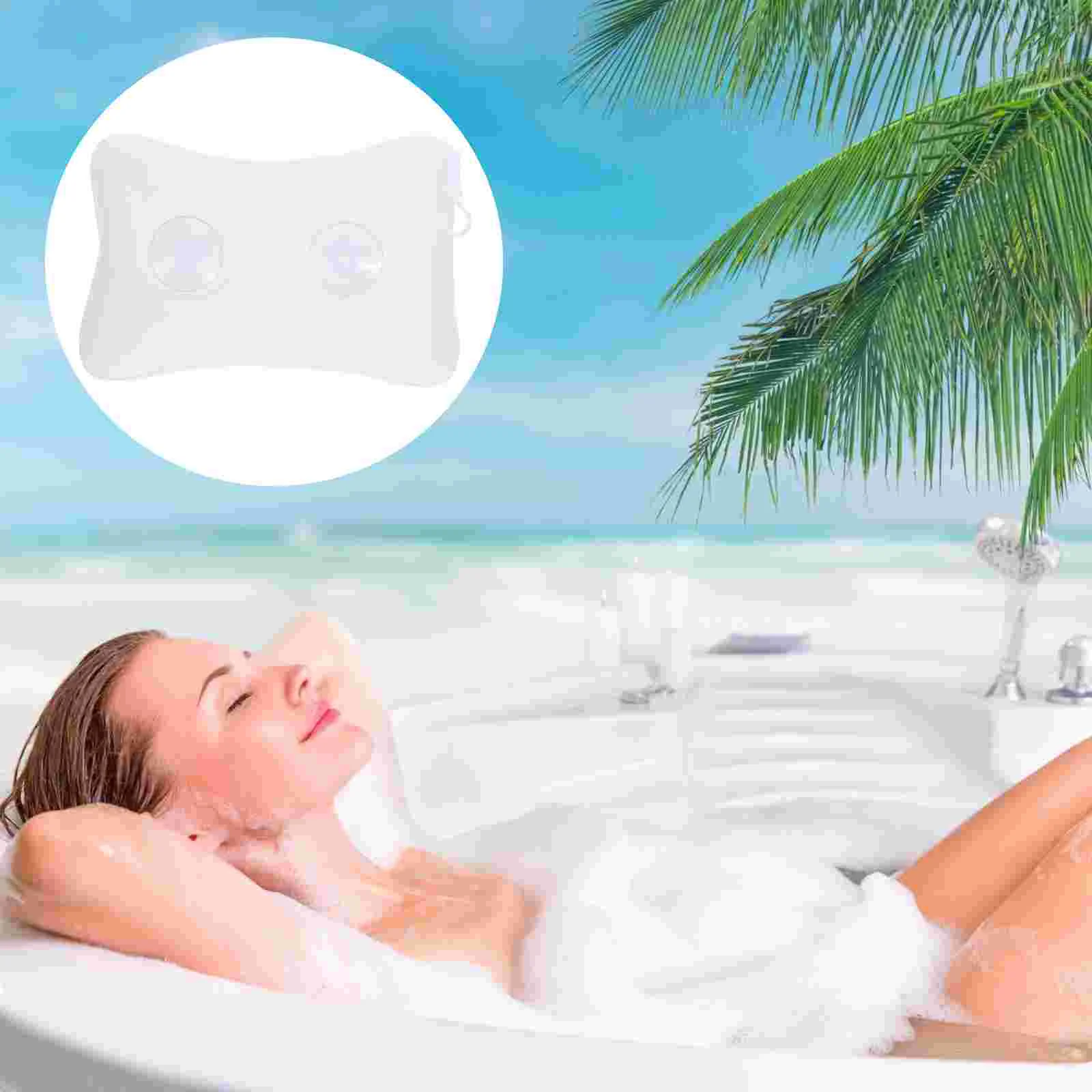 

1Pc 3D Mesh Bath Pillow Practical Sucker Bone Shape Bathtub Spa Pillow