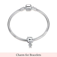la menars 925 sterling silver charms skul pendant original bracelet diy gift lady friend birthday gift jewelry beads