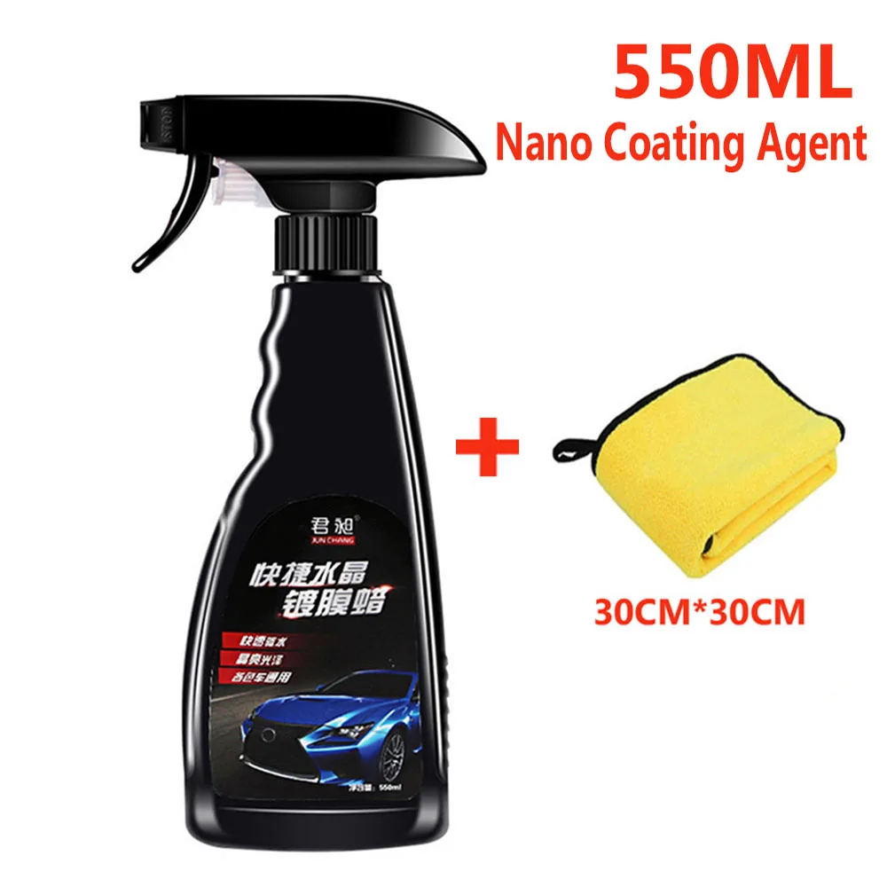 

550ML Nano Car Ceramic Coating Spray Repair Polishing Crystal Plating Sealant Wax Nano-Coating Wax Car Paint Agent With Towel