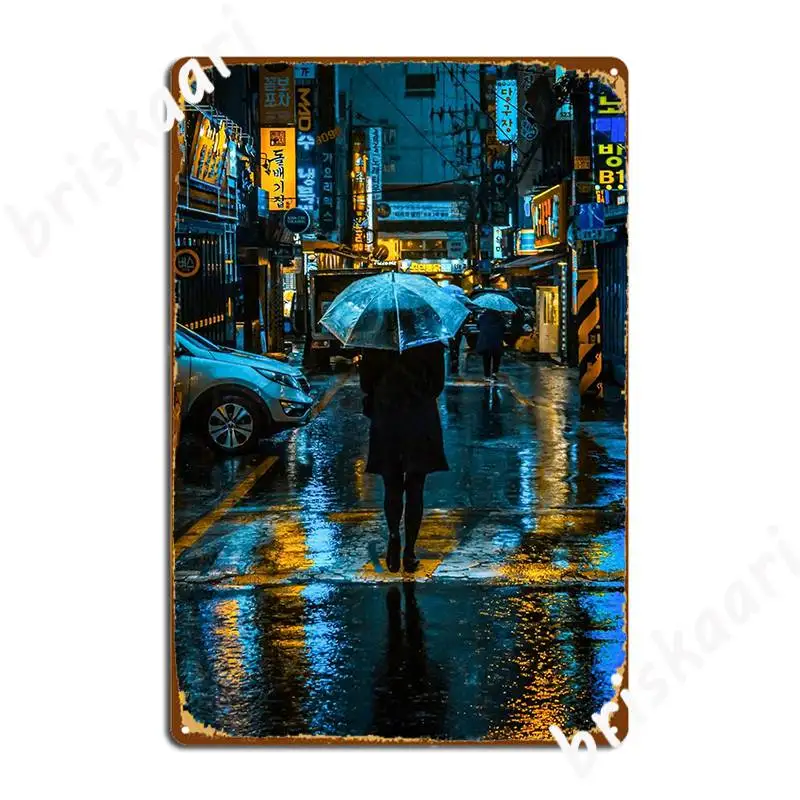 Incheon Rain Metal Sign Plaques Cave Pub Club Home Designing Tin Poster