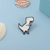 funny tyrannosaurus enamel pins cute white rex dinosaur brooches bag clothes lapel jewelry for scientific research lovers gifts