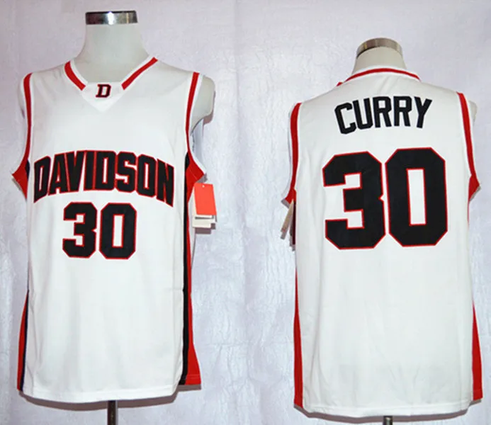 

Men's 30 Stephen Curry Davidson Basketball Jersey Embroidered stitching