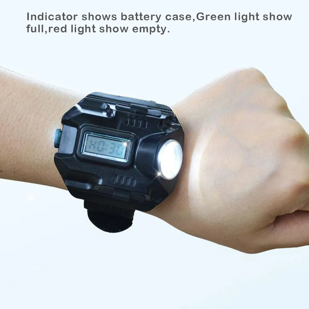 

XPE LED 1000LM Display Rechargeable Wrist Watch Flashlight Torch Waterproof