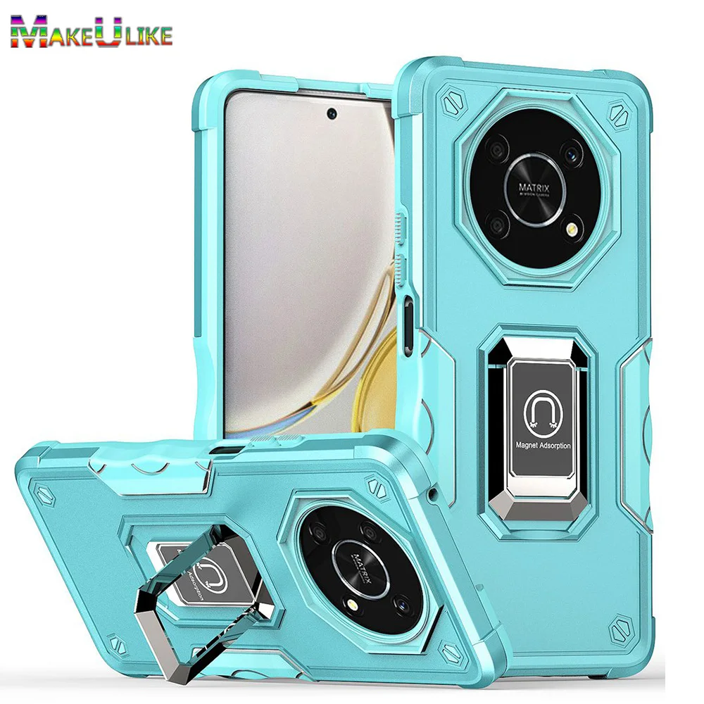 

Ring Armor Case for Honor X9 Case Silicone Inner Hard Shell Shockproof Cover for Honor X8 X9 4G 5G Magic 4 Lite 4Lite Case