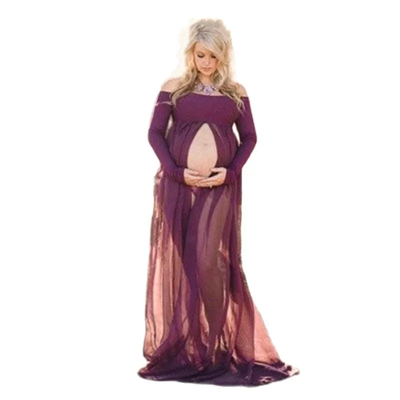 

Платье-макси с длинным рукавом для беременных