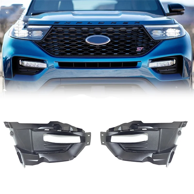 

Car Right Front Bumper Fog Light Cover Bezel Fog Lamp Grille with Hole Replacement for Ford Explorer 2021 2022