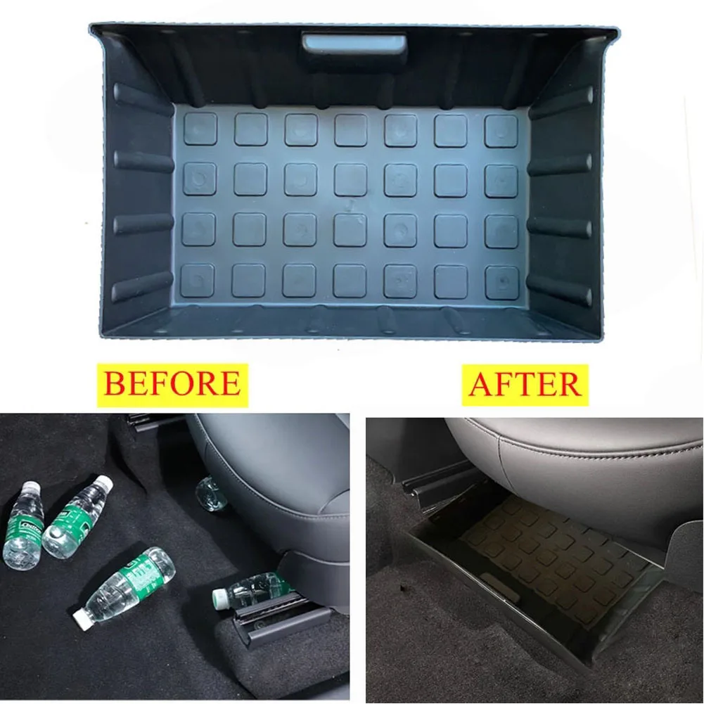 

Car Under Seat Storage Organizer Boxes Hidden ABS Storage Case Tray For Tesla Model Y Stowing Tidying Cars Parts