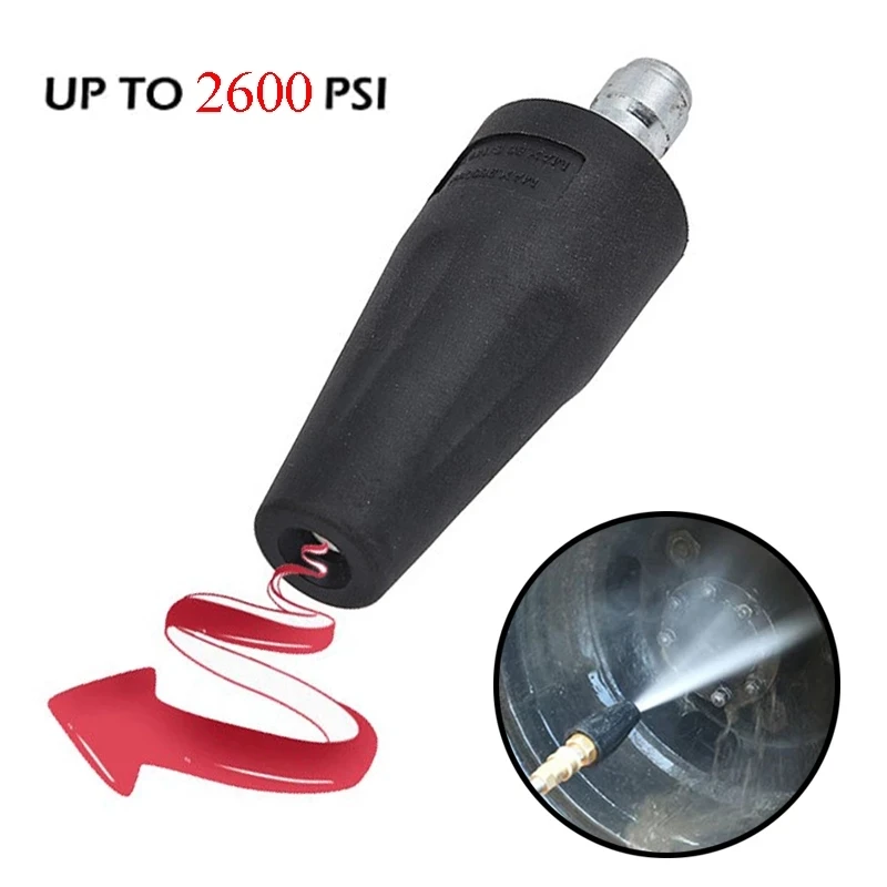 

Universal Car Washing Machine Nozzle Rotating Blaster Turbo Jet Nozzle Connector 2600 PSI High Pressure Water Gun Head Washer