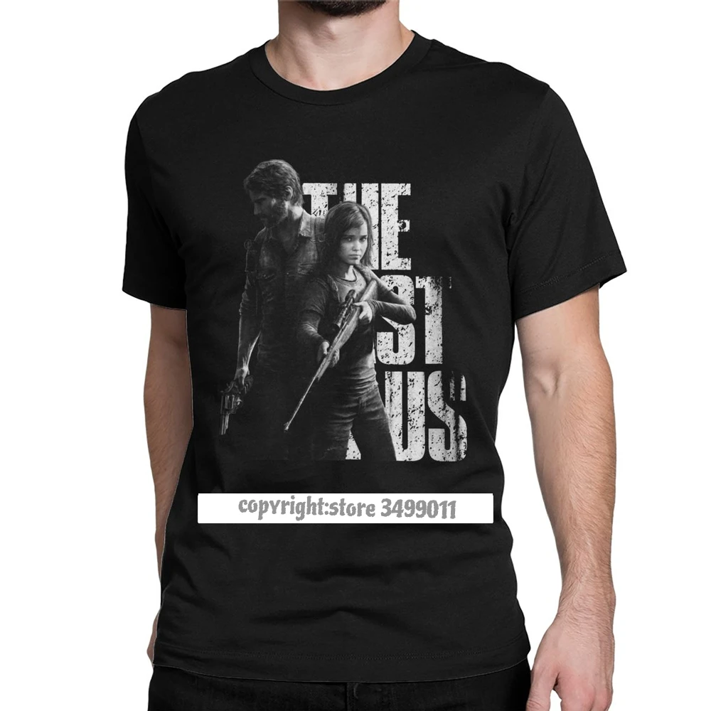 

Vintage The Last Of Us Ellie And Joel T-Shirt Men Cotton T Shirts Fireflies Tlou Video Game Fitness Tee Shirt Camisas