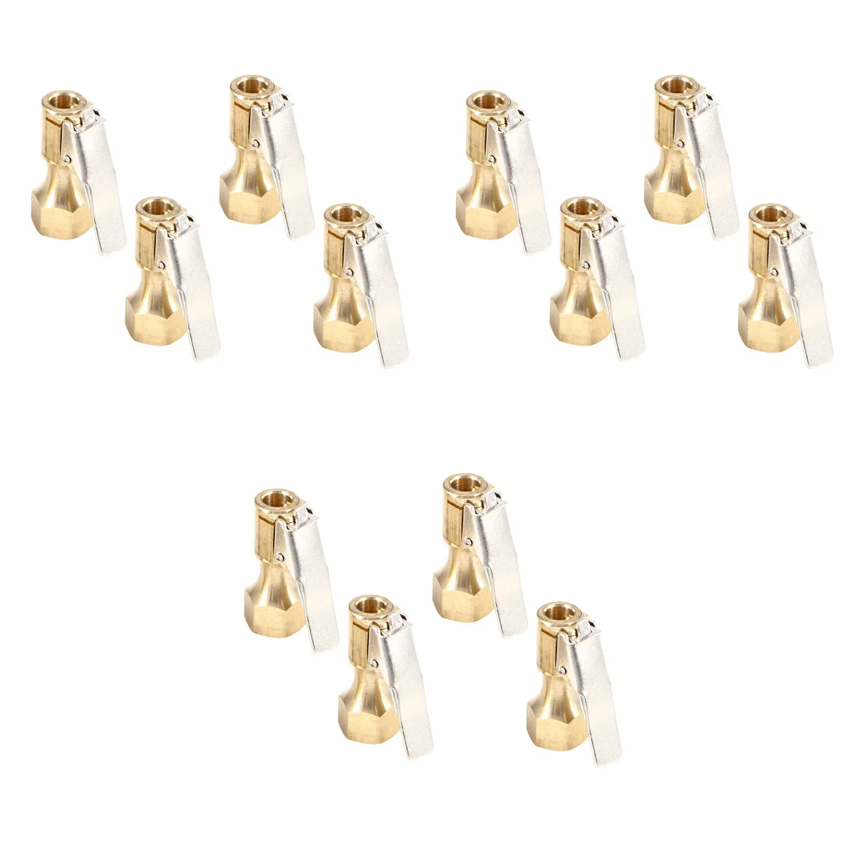 

12 pcs Open Flow Straight Lock-On Air with Clips for Tire Inflator