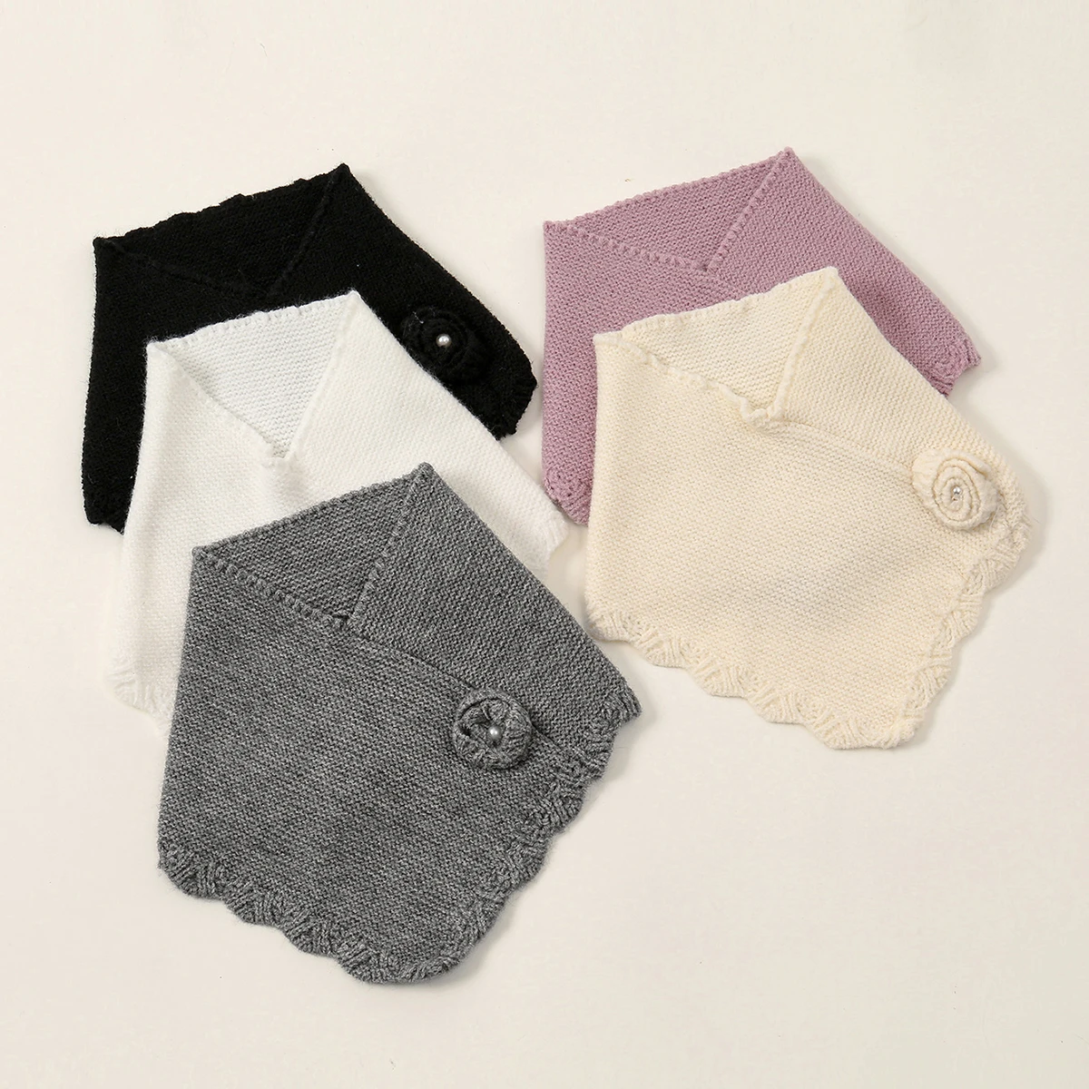 Новинка Зимний цветочный глушитель шерстяное Вязание для женщин флисовое кольцо