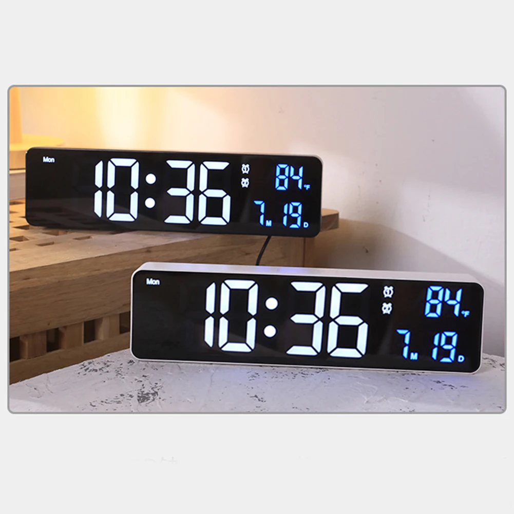 

Digital Alarm Clock LED Screen Electronic Clock Large Number Display Clocks Digital Table Clocks With Voice Control Function