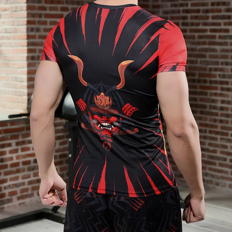 Men T-Shirt Compression Short-Sleeves Summer 3D Print Tees Streetwear Sportswear Rashguard Shirts Quick-Dry Gym Fitness Tops