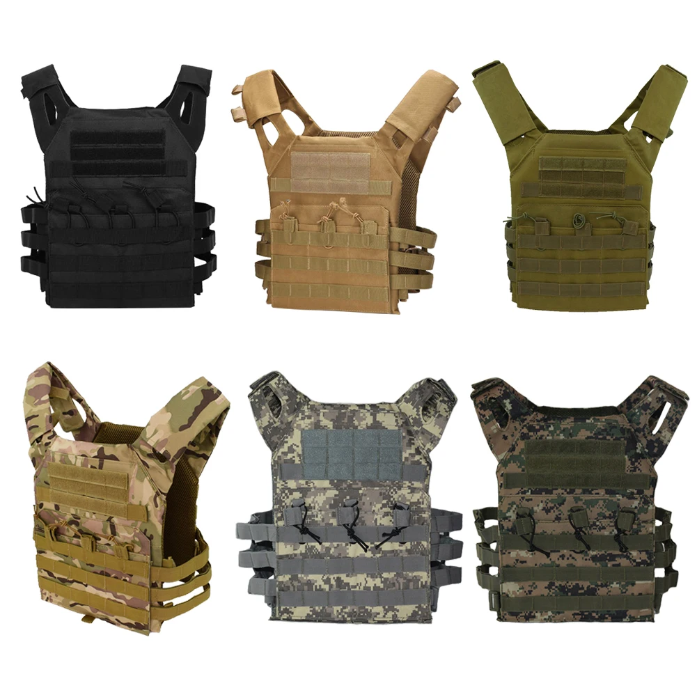 

600D Hunting Tactical Vest Military Molle Plate Carrier Adjustable Sticker Body Molle Armor Lightweight Vest Jungle Equipment