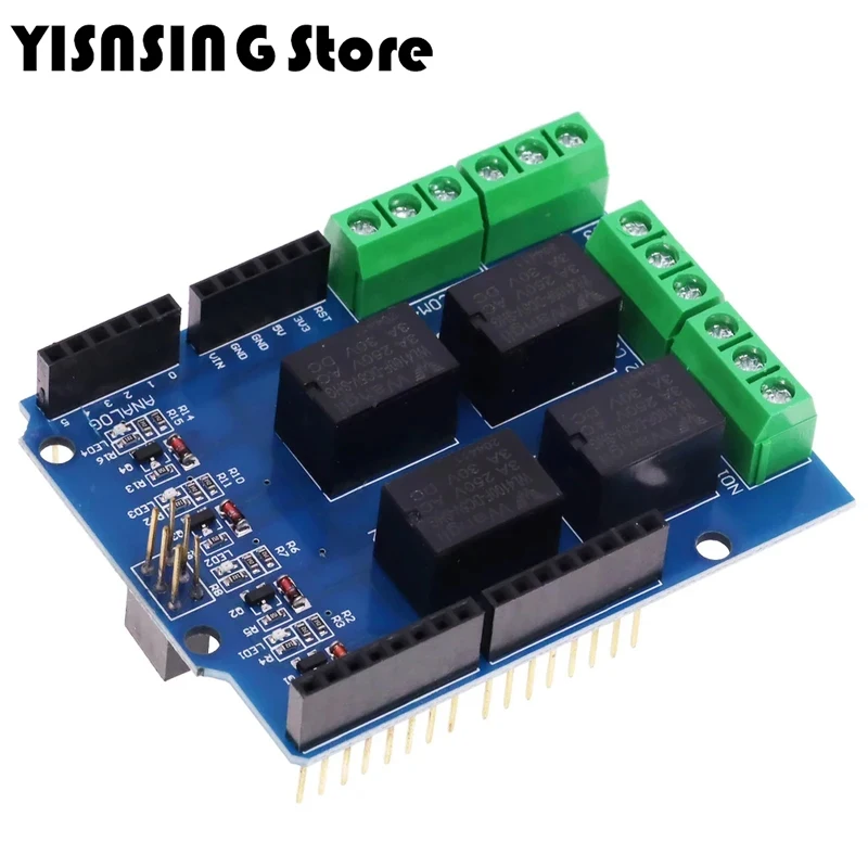 5 В 4-канальный релейный экранный модуль для Arduino UNO R3 Mega2560 электронная 4-сторонняя