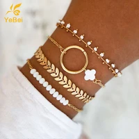 4pcs clover bracelet for women korean fashion jewelry for women 2022 gift for girlfriend offers with free shipping