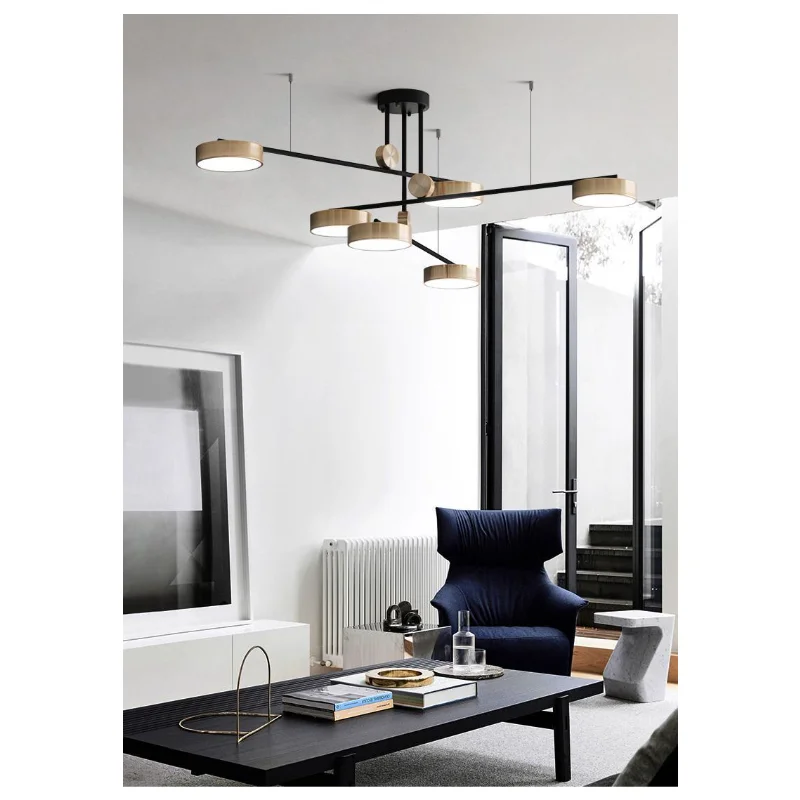 

Led Art Chandelier Pendant Lamp Light Room Decor Nordic Living Simple Creative Personality Restaurant Hotel Rotating Luxury