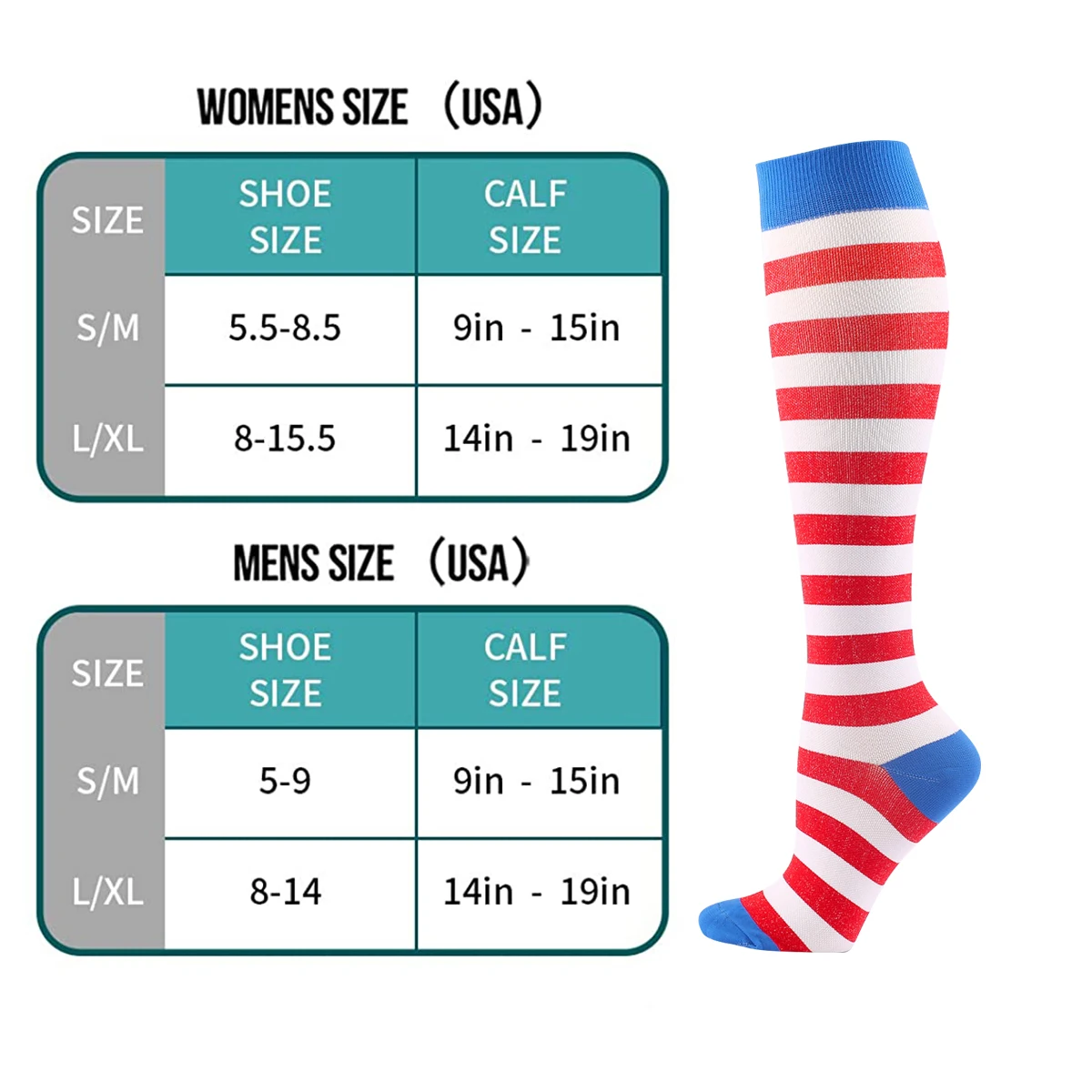 Men and Women Nylon Compression Socks Long Tube Socks Fit For Anti Fatigue Pain Relief Knee Prevent Varicose Veins Sports Socks