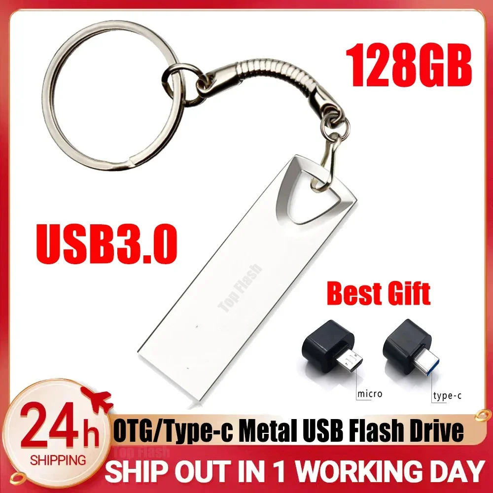 

USB флеш-накопитель 128 ГБ USB 3,0 Металлический флеш-накопитель 256 ГБ 512 ГБ 1 ТБ карта памяти устройство хранения OTG Type-C адаптер подарок