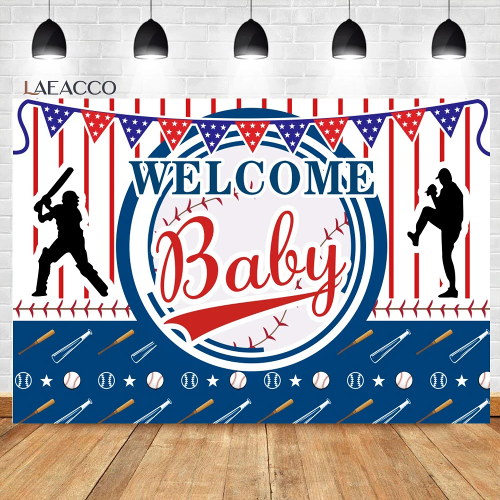 Laeacco Бейсбол Фотофон мальчик ребенок спор мяч с днем рождения портрет под заказ фотография фон