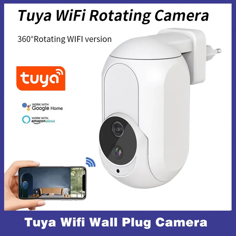 

Tuya WiFi IP Camera 1080P HD Wall Plug Mini Camera Indoor Baby Monitor Night Vision Surveillance Security Cameras