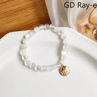 handmade natural stone couples beads bracelet bangles white charm bracelet elastic rope men women best friend jewelry gift 1808