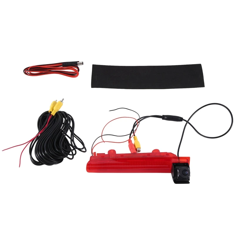 

Car Brake Light Reverse Camera Red & Black Plastic LED Light Parking Rear View Camera For VW Transporter T5 T6 Van 2010-2019