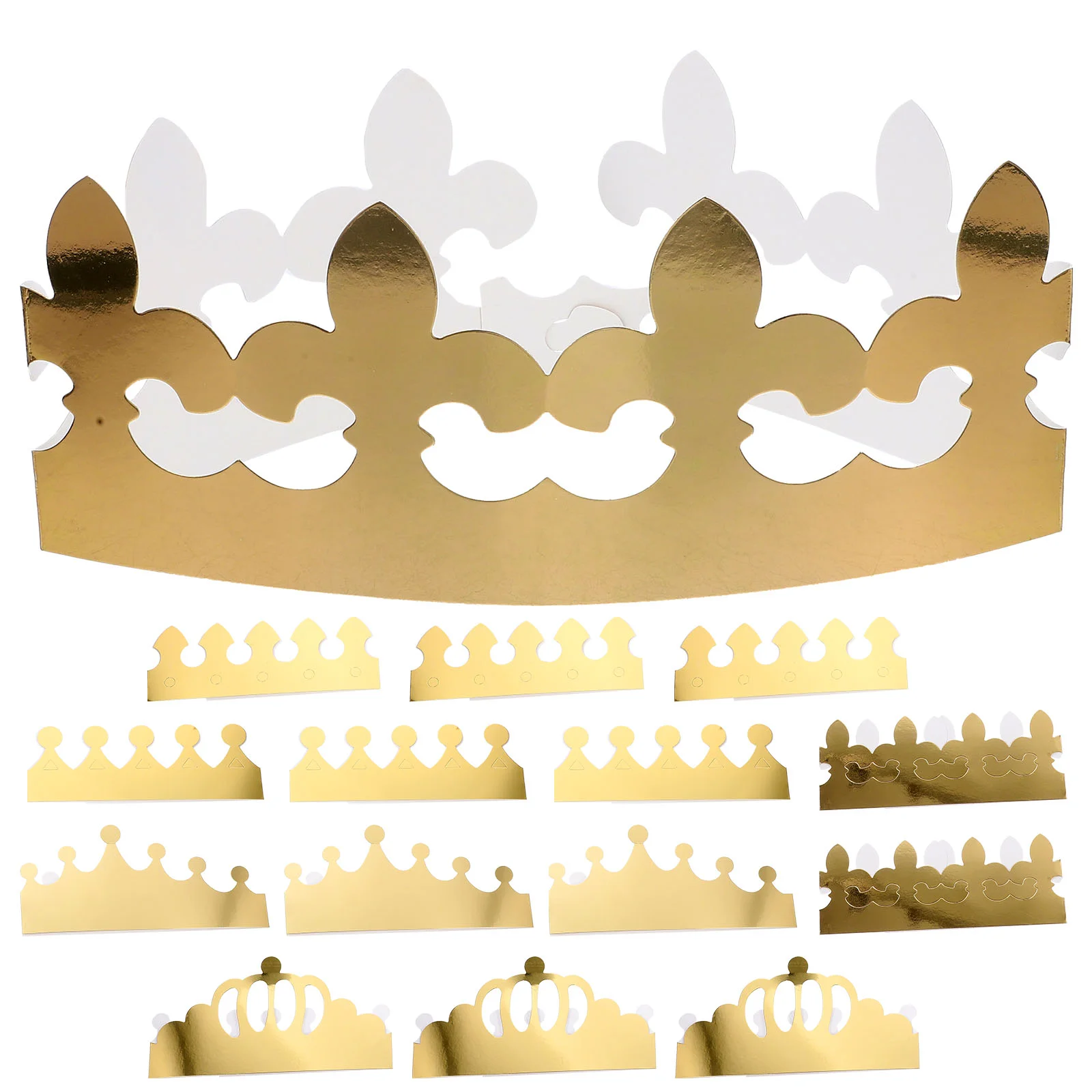 

15 Pcs Birthday Party Crown Hats Crowns Adults Toys Toppers Kids Classroom Gold Card