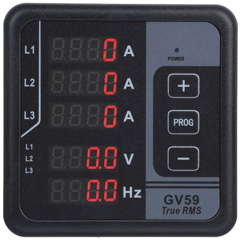 

1 PCS Digital Meter GV59 Current Voltage Measuring Gauge Black Monitoring Instrument For 3 Phase Generator