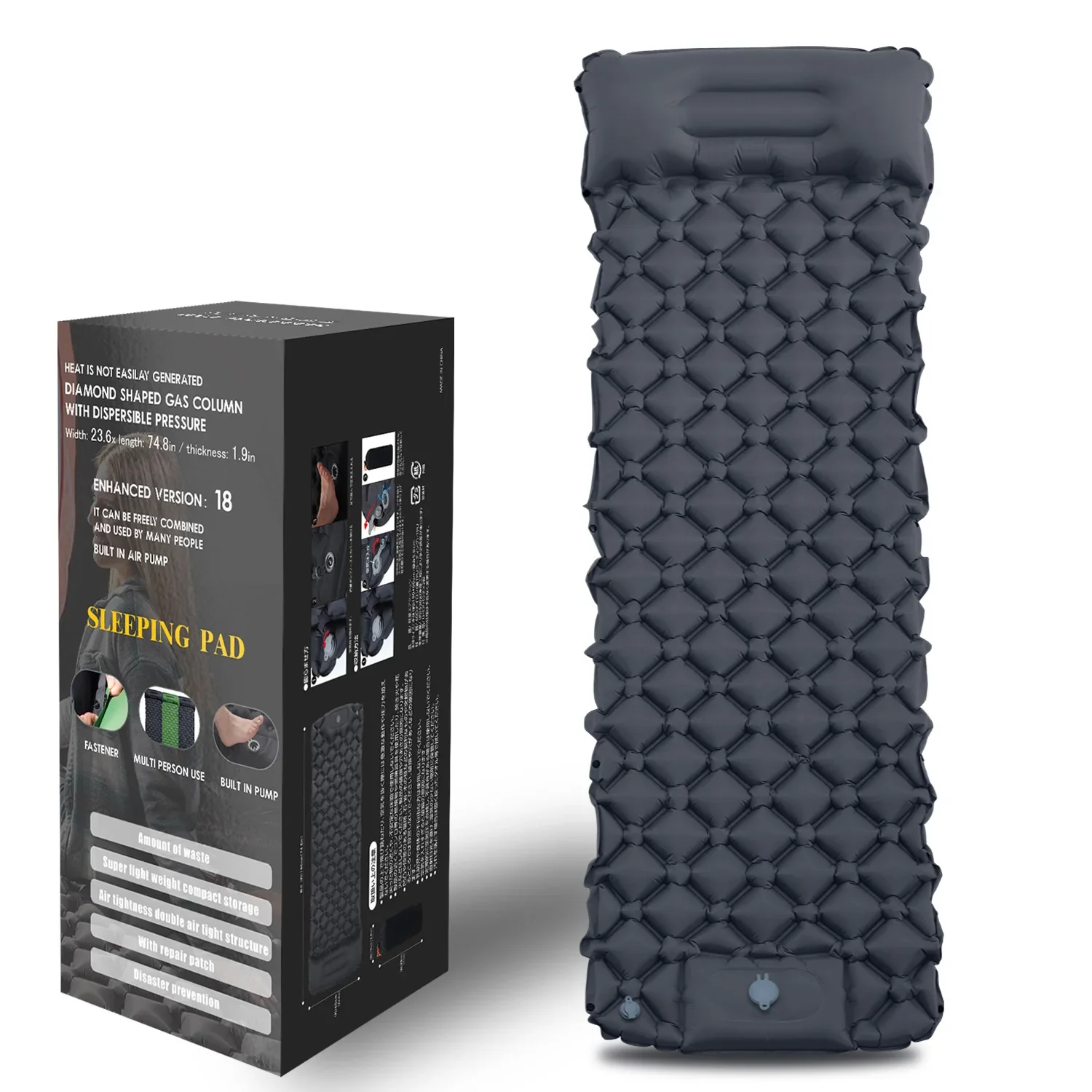 

Outdoor Ultralight Inflatable Cushion TPU Inflatable Sleeping Cushion Combination Camping Air Cushion Bed Tent Damp Proof Pad
