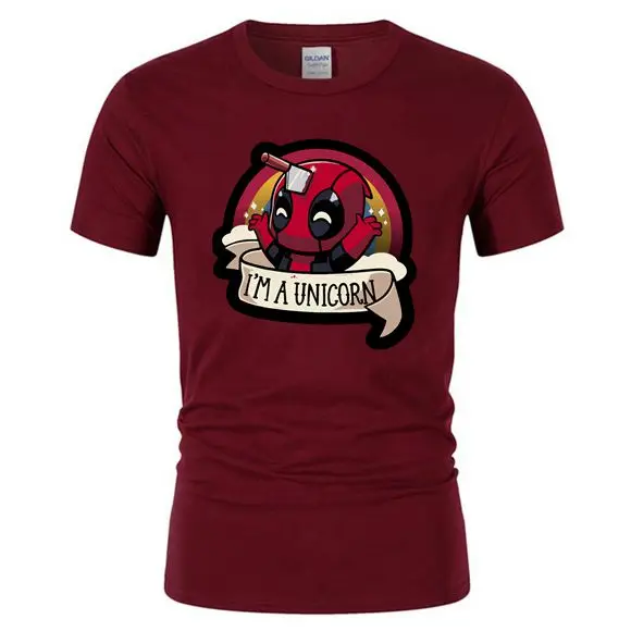 

2021 Deadpool T Shirt Comic Men TShirt Funny Cotton EU Size Digital Super Hero Camisetas I'm A Unicorn Women T-Shirt Tops