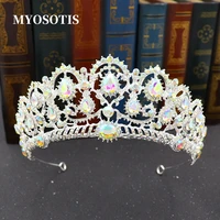baroque wedding headband crystal ab bridal crowns tiaras hair jewelry accessories women rhinestone headwear queen diadem