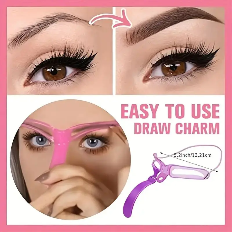 Трафарет Для Бровей 8-в-1 Многоразовый Точный Шаблон Макияжа Идеальной Формы