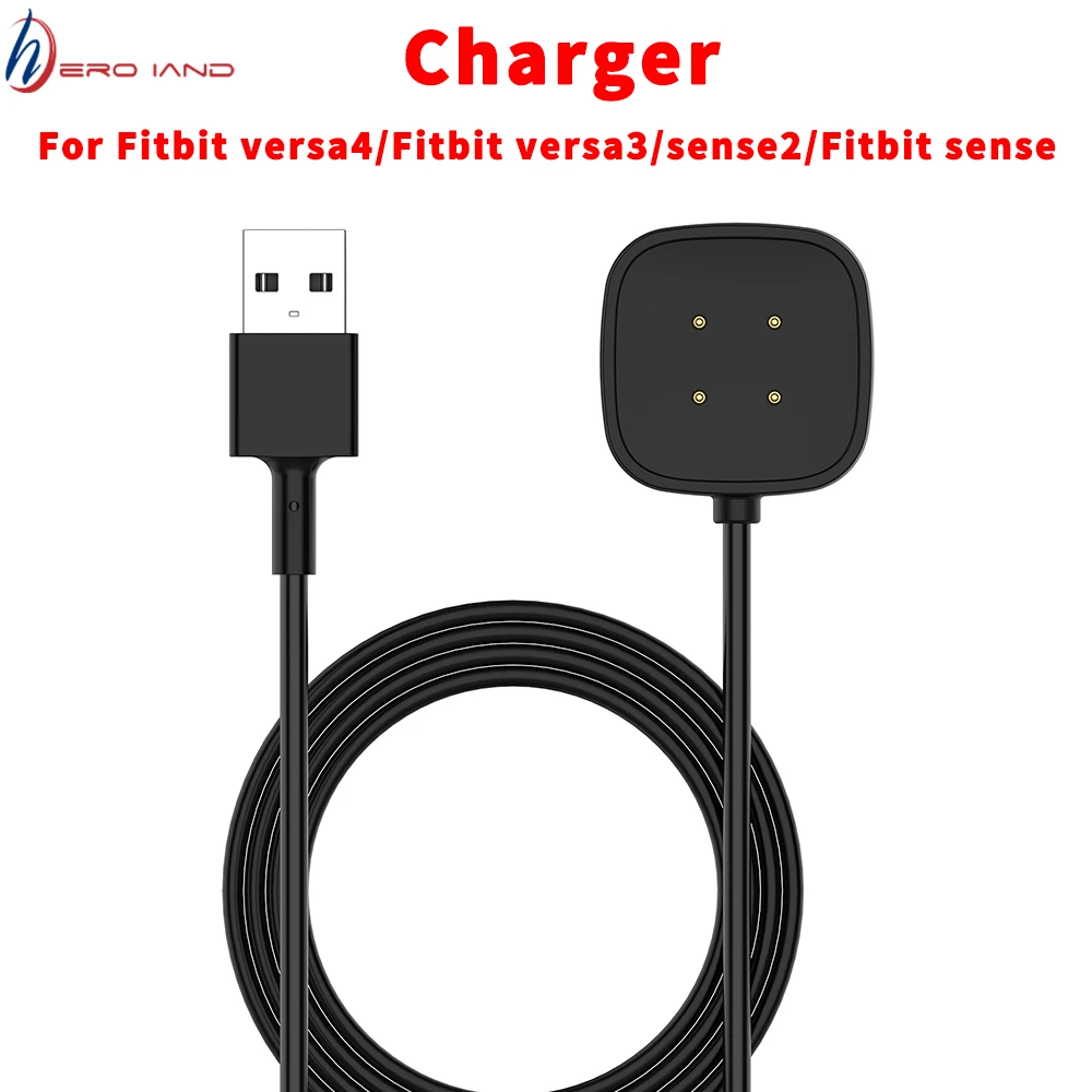 

1m Charger Cable For Fitbit Sense Replacement USB Charging Cable Cord Clip Dock Accessories For Fitbit Versa 3/4 Smartwatch
