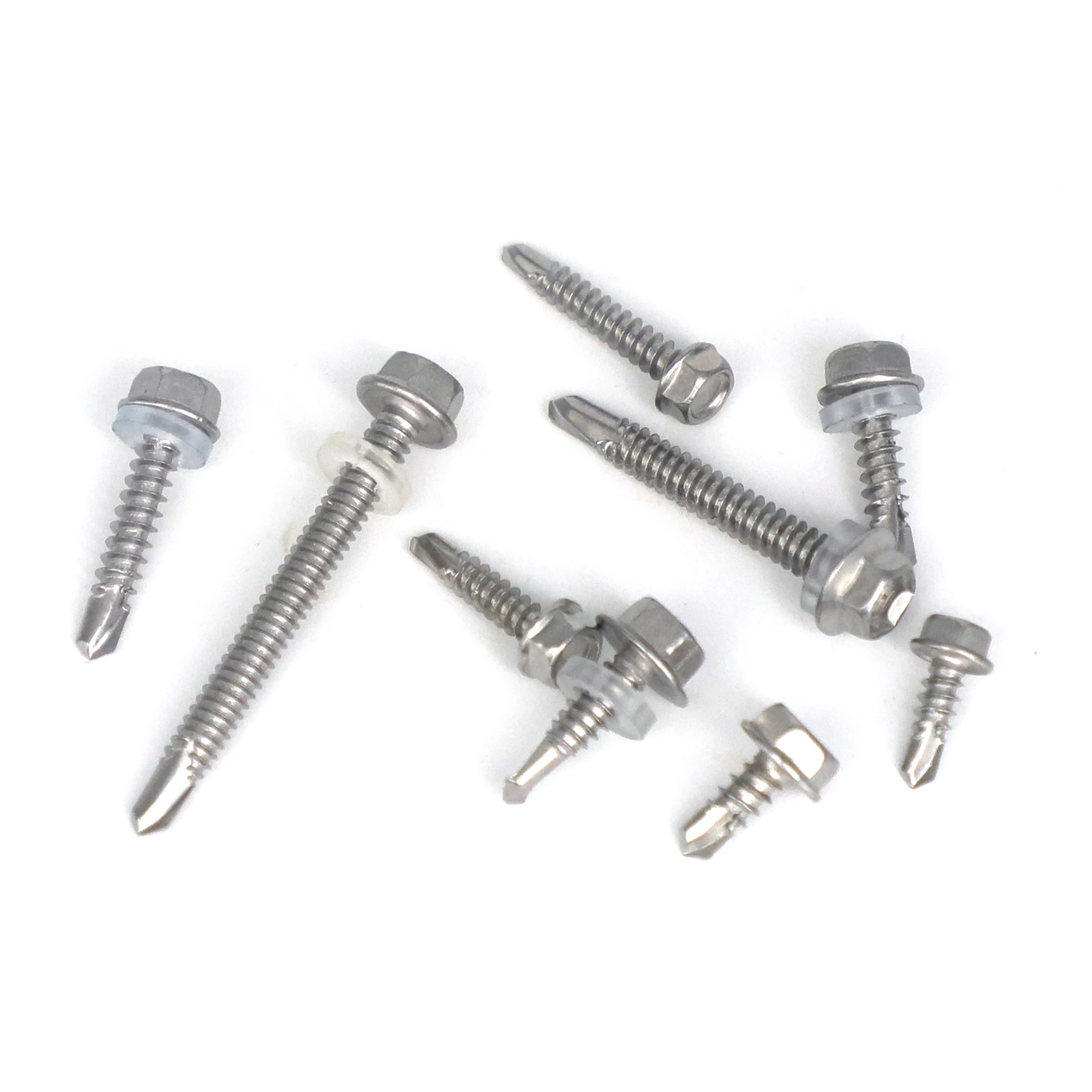 30 шт. Нержавеющая сталь 410 M4.2 M4.8 Наружные шестиугольные саморезы с саморезом