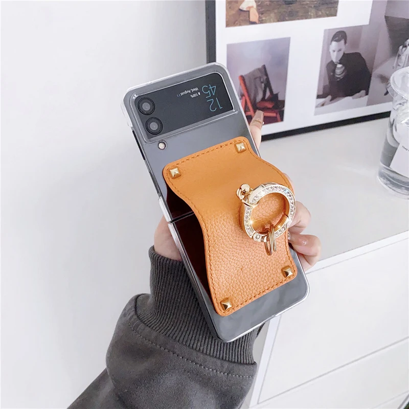 

Прозрачный чехол с ремешком на запястье для телефона Samsung Galaxy Z Flip 3, флип-чехол с кольцом, противоударный чехол для Galaxy Z Flip3 Flip4